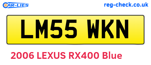 LM55WKN are the vehicle registration plates.