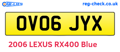 OV06JYX are the vehicle registration plates.