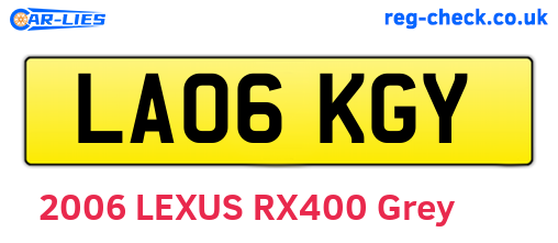LA06KGY are the vehicle registration plates.