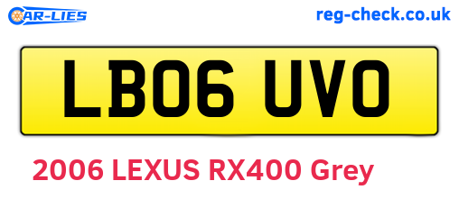 LB06UVO are the vehicle registration plates.