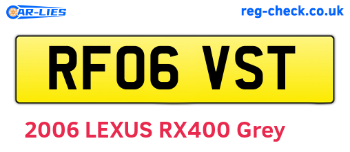 RF06VST are the vehicle registration plates.