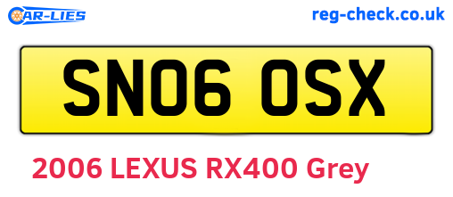 SN06OSX are the vehicle registration plates.