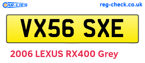 VX56SXE are the vehicle registration plates.