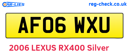 AF06WXU are the vehicle registration plates.
