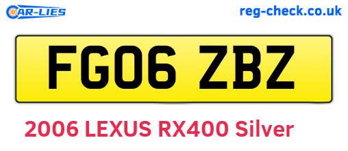 FG06ZBZ are the vehicle registration plates.