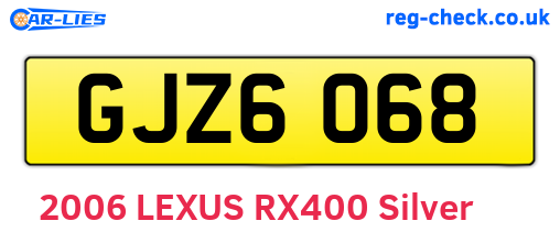 GJZ6068 are the vehicle registration plates.