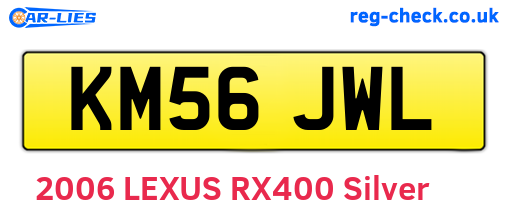 KM56JWL are the vehicle registration plates.