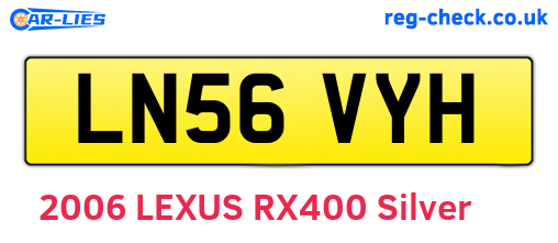 LN56VYH are the vehicle registration plates.