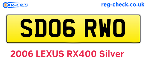 SD06RWO are the vehicle registration plates.