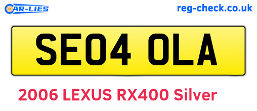 SE04OLA are the vehicle registration plates.
