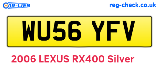 WU56YFV are the vehicle registration plates.