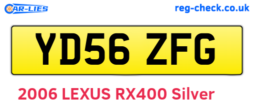 YD56ZFG are the vehicle registration plates.