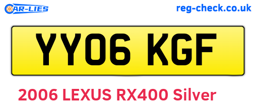 YY06KGF are the vehicle registration plates.