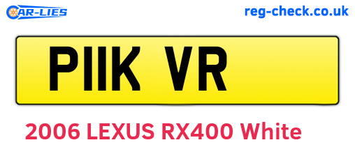 P11KVR are the vehicle registration plates.