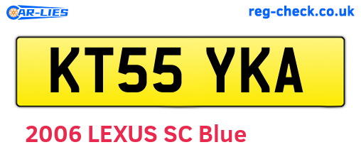 KT55YKA are the vehicle registration plates.