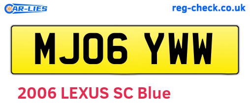 MJ06YWW are the vehicle registration plates.