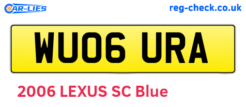 WU06URA are the vehicle registration plates.