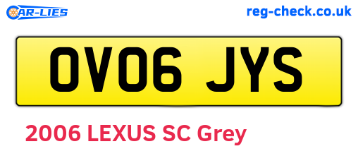 OV06JYS are the vehicle registration plates.
