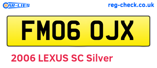 FM06OJX are the vehicle registration plates.