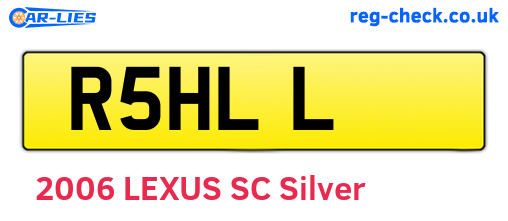 R5HLL are the vehicle registration plates.