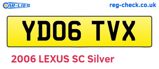 YD06TVX are the vehicle registration plates.