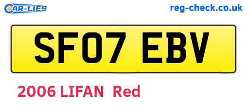 SF07EBV are the vehicle registration plates.