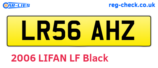 LR56AHZ are the vehicle registration plates.