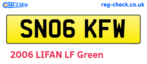 SN06KFW are the vehicle registration plates.