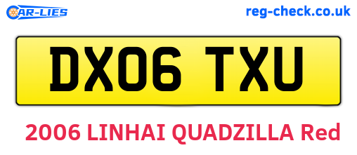 DX06TXU are the vehicle registration plates.