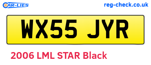 WX55JYR are the vehicle registration plates.