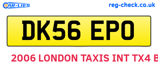 DK56EPO are the vehicle registration plates.