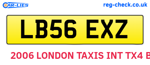 LB56EXZ are the vehicle registration plates.
