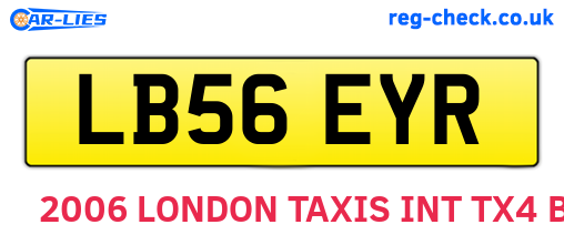 LB56EYR are the vehicle registration plates.