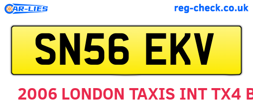 SN56EKV are the vehicle registration plates.