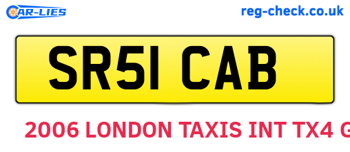 SR51CAB are the vehicle registration plates.