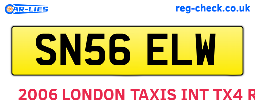 SN56ELW are the vehicle registration plates.