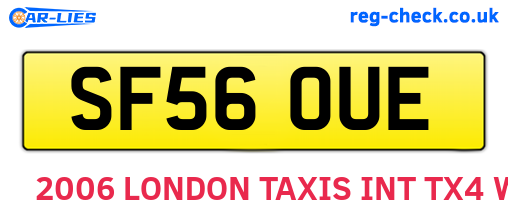 SF56OUE are the vehicle registration plates.