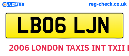 LB06LJN are the vehicle registration plates.