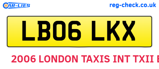 LB06LKX are the vehicle registration plates.