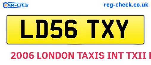 LD56TXY are the vehicle registration plates.