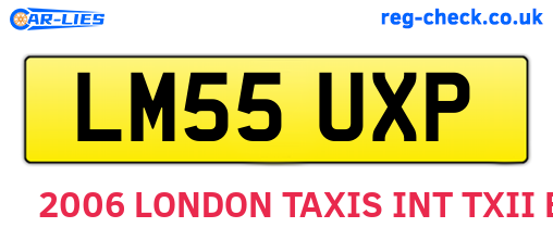 LM55UXP are the vehicle registration plates.
