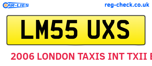 LM55UXS are the vehicle registration plates.
