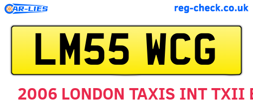 LM55WCG are the vehicle registration plates.