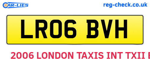 LR06BVH are the vehicle registration plates.