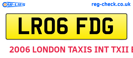 LR06FDG are the vehicle registration plates.