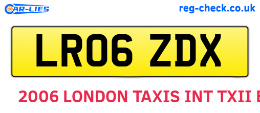 LR06ZDX are the vehicle registration plates.