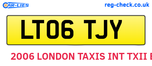 LT06TJY are the vehicle registration plates.