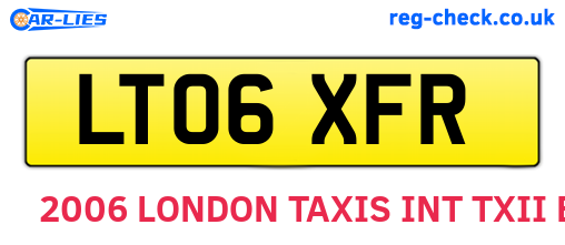 LT06XFR are the vehicle registration plates.