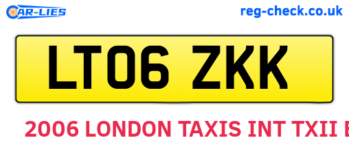 LT06ZKK are the vehicle registration plates.