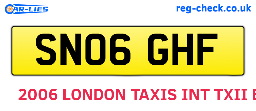 SN06GHF are the vehicle registration plates.